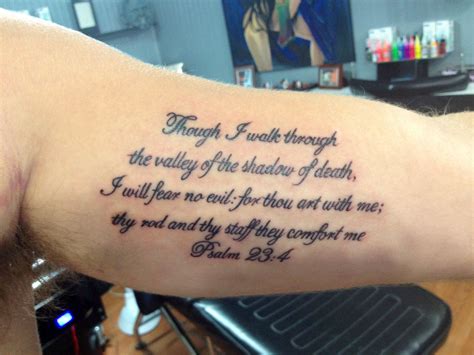 Psalm 23 Tattoo. . Forearm psalm 23 4 tattoo